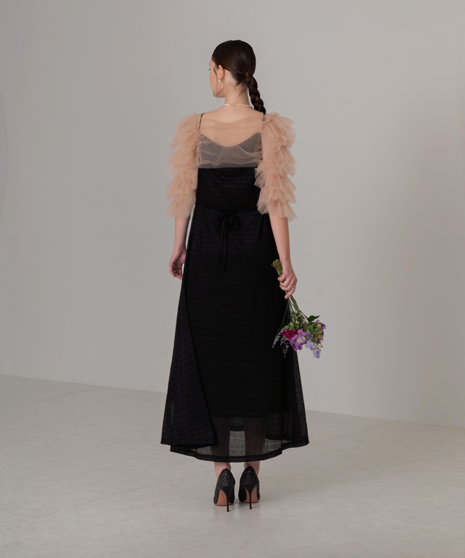 Leja｜LEJA-ティアードフリルチュールボレロワンピースドレス 結婚式