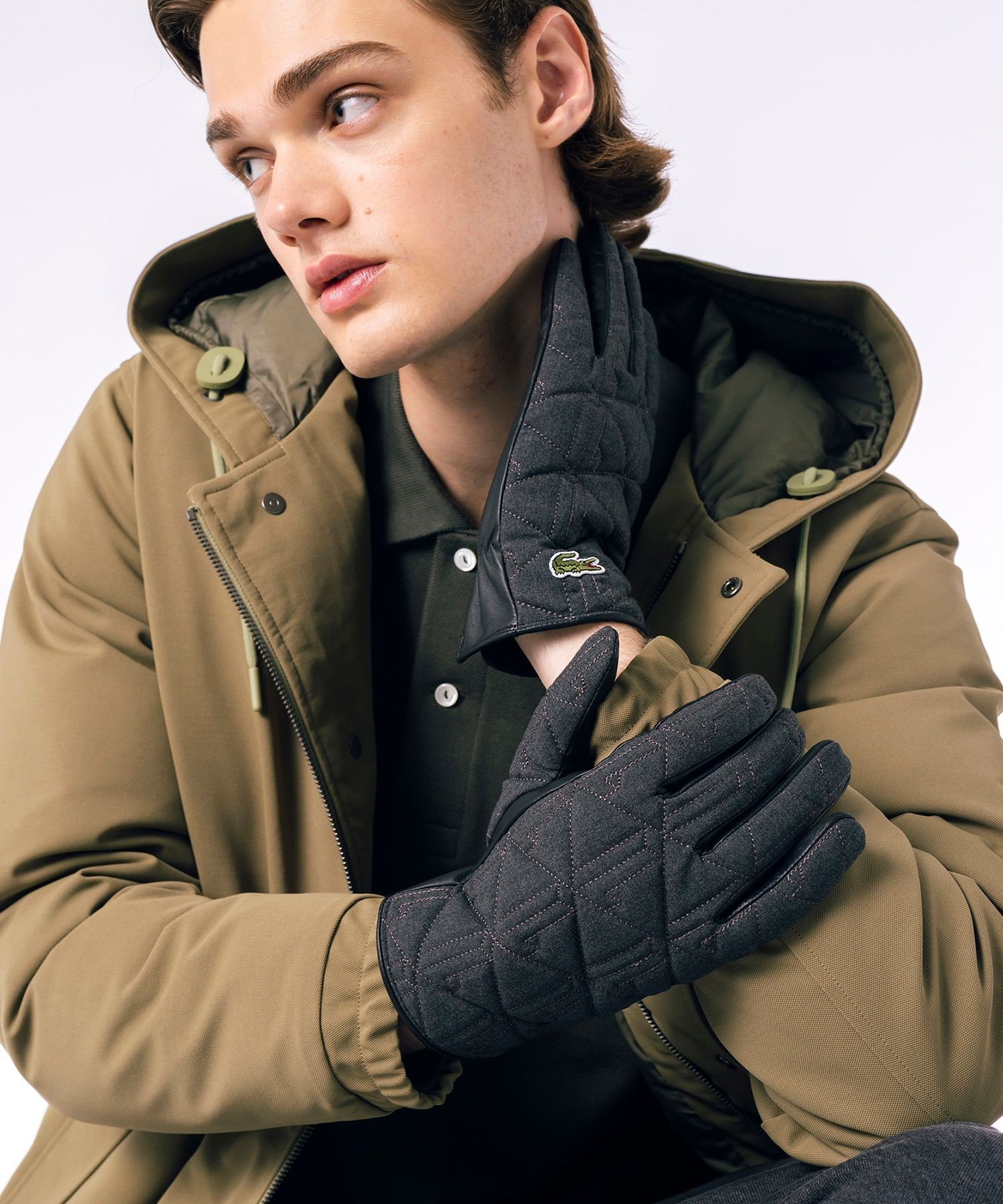 LACOSTE ラコステ クロックエンボスレザーグローブ 元値17600円 【公式