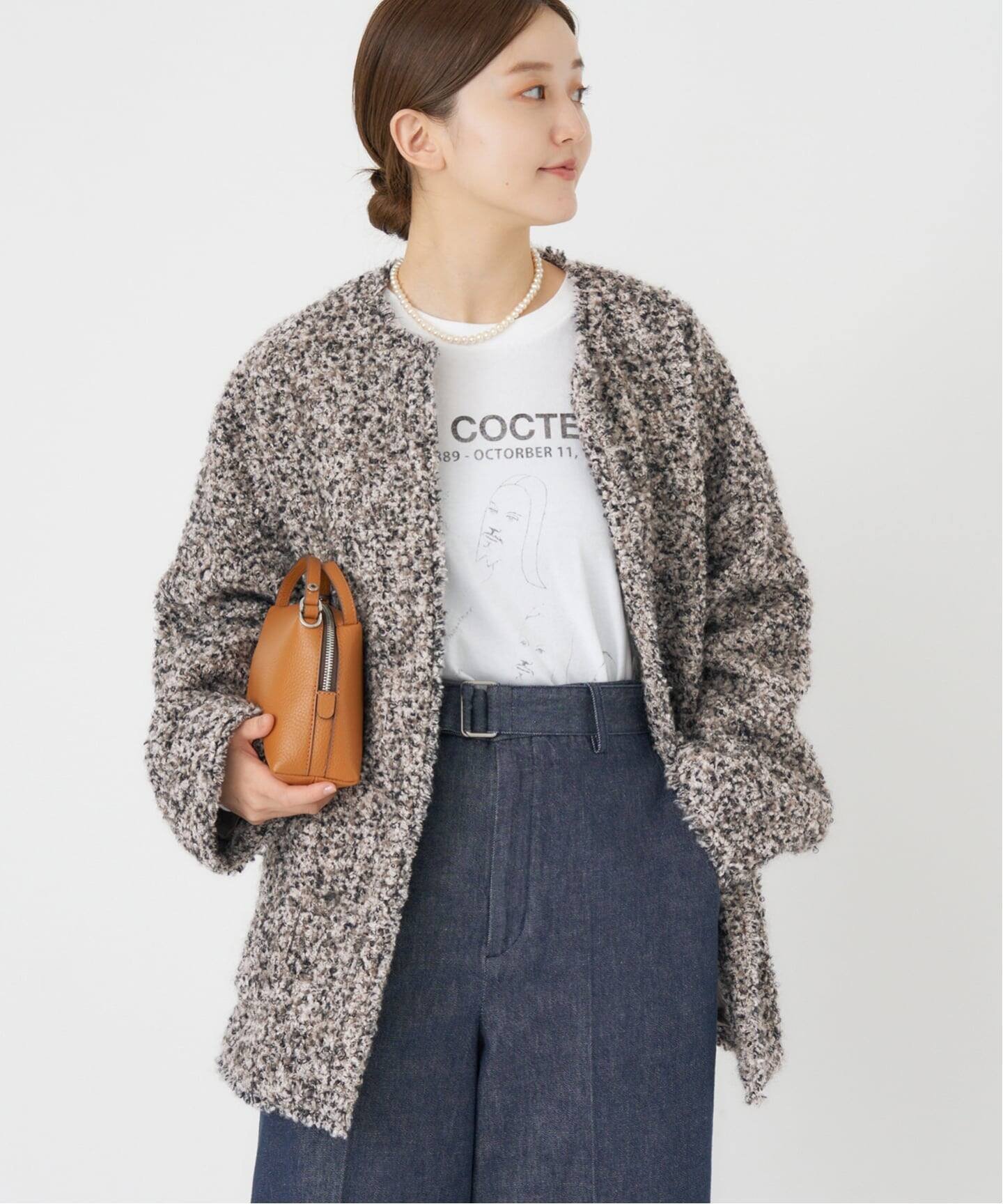 イエナ IENA ループインレイショートコート 38 ナチュラル 24AW】IENA