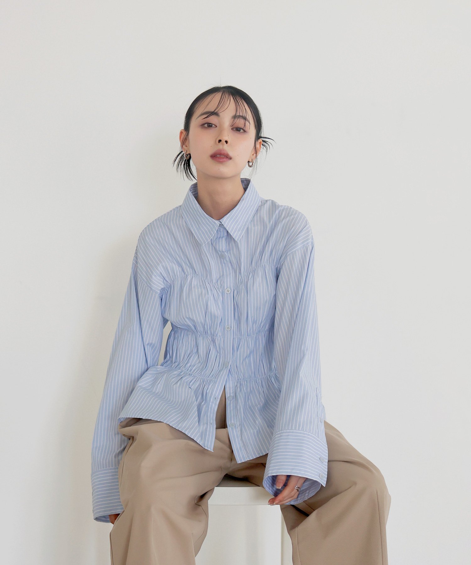 LIAN｜シャーリングビスチェデザインシャツ | Rakuten Fashion(楽天