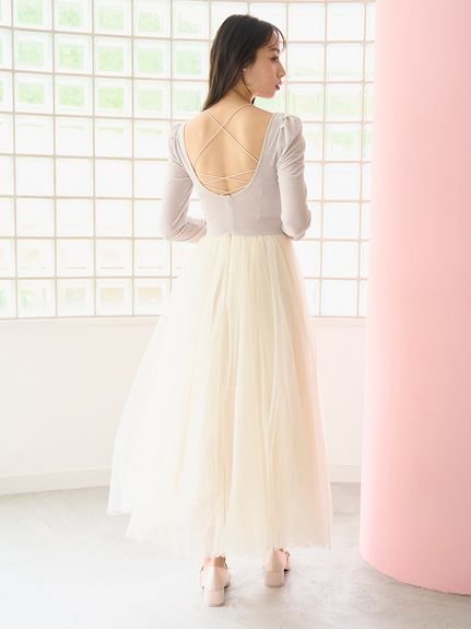 SNIDEL｜【Chacott】ベロア×チュールワンピース | Rakuten Fashion