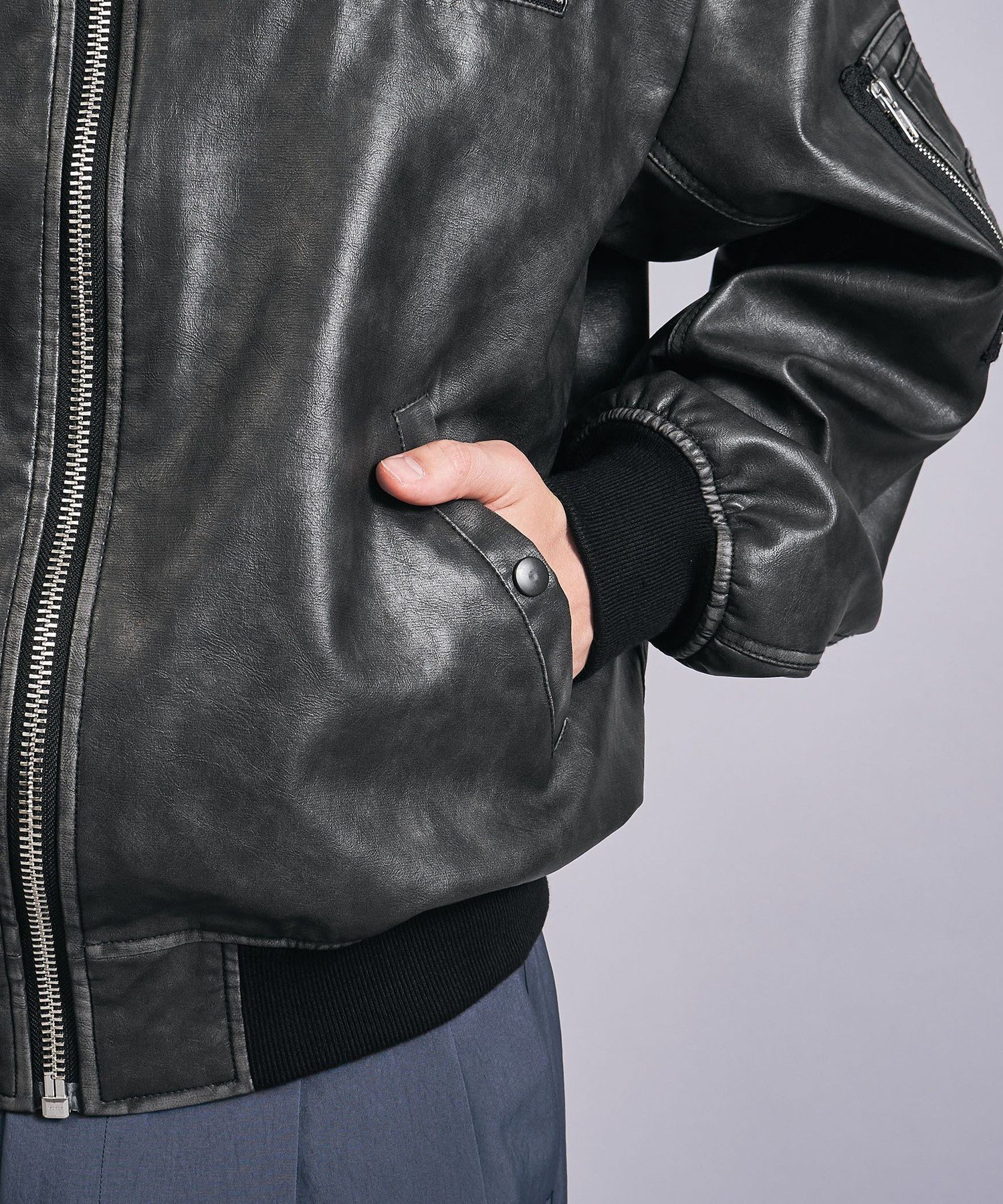 UNITED ARROWS LTD. OUTLET｜レザーライク ボンバー ジャケット