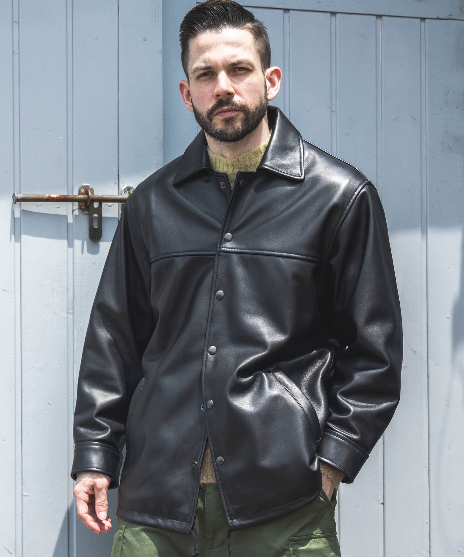 MR.OLIVE｜SKOOKUM COLLABORATION /LAMB LEATHER COACH JACKET