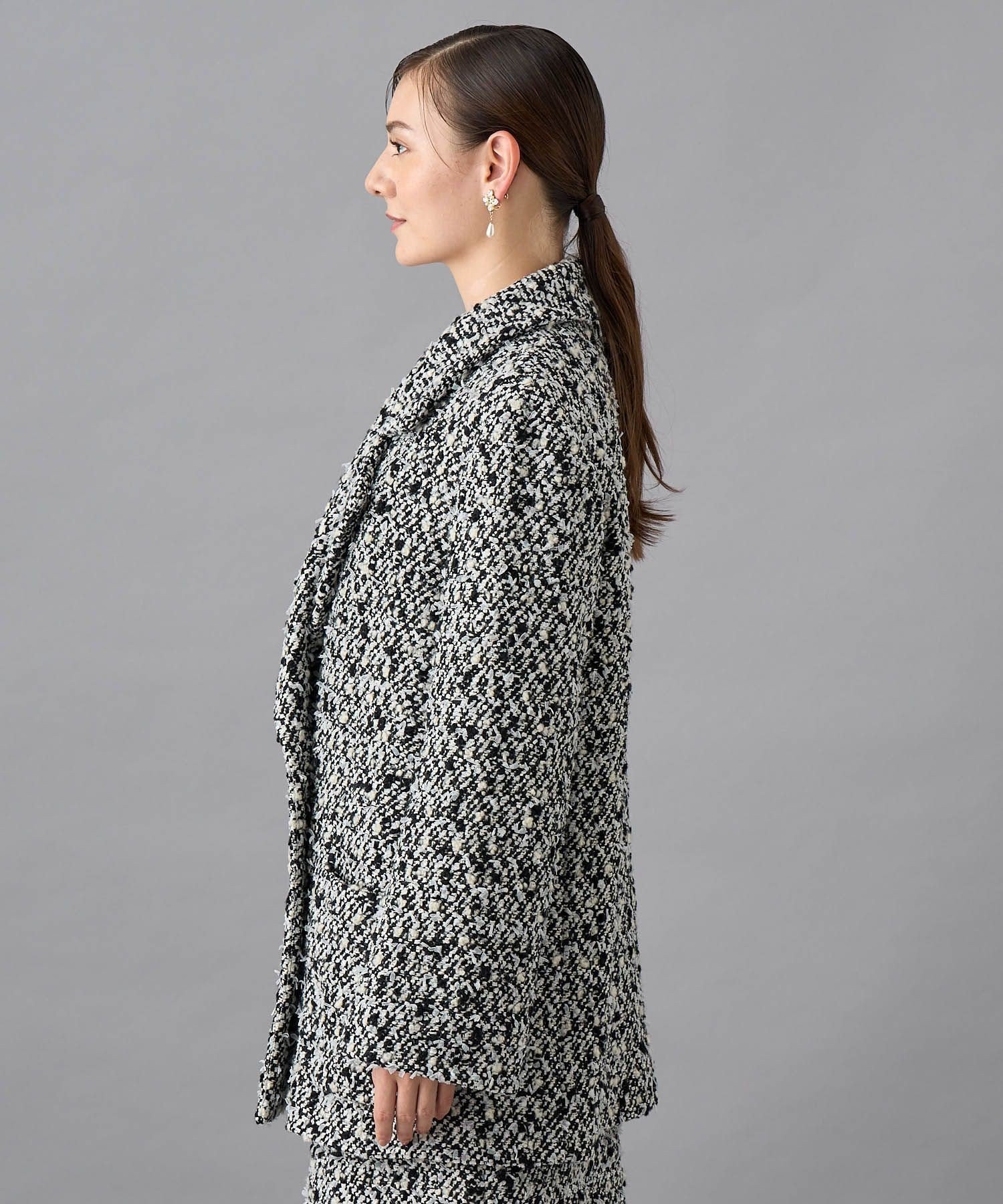 ANAYI｜【セットアップ対応商品】モノトーンリボンツイードコート