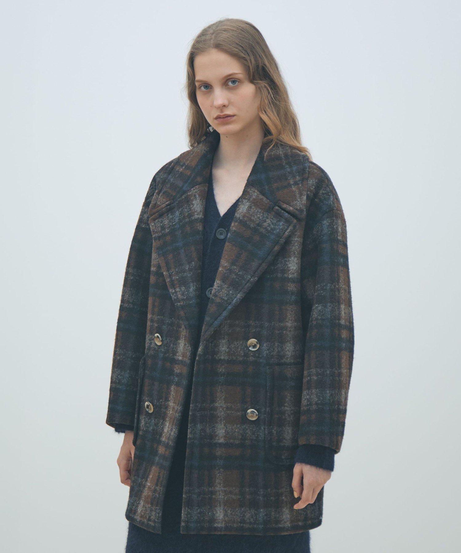 TOMORROWLAND｜ボンディングチェック ダブルブレストコート | Rakuten