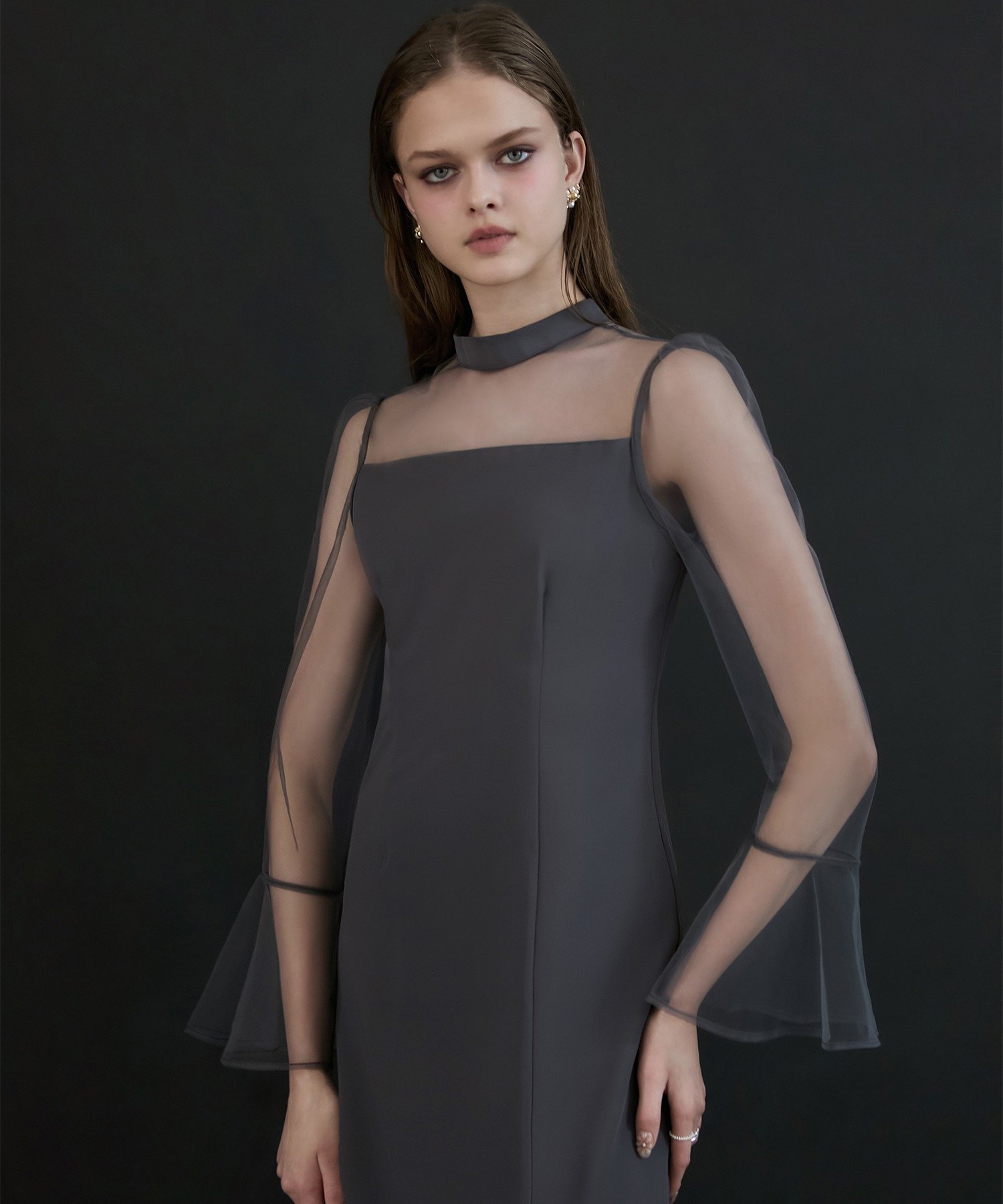 Leja｜Leja-2WAYスパンコールビスチェチュールIラインワンピースドレス