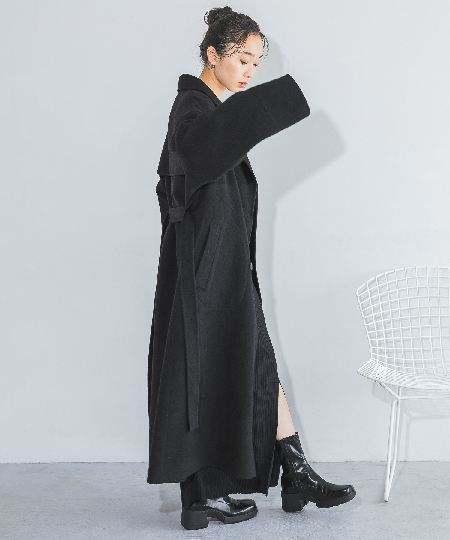 JEANASIS｜Wチェスターウールリバーロングコート | Rakuten Fashion