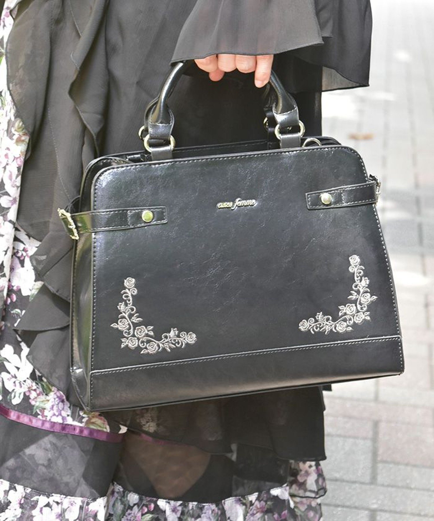 axes femme｜薔薇刺繍クラシカルボストン | Rakuten Fashion(楽天