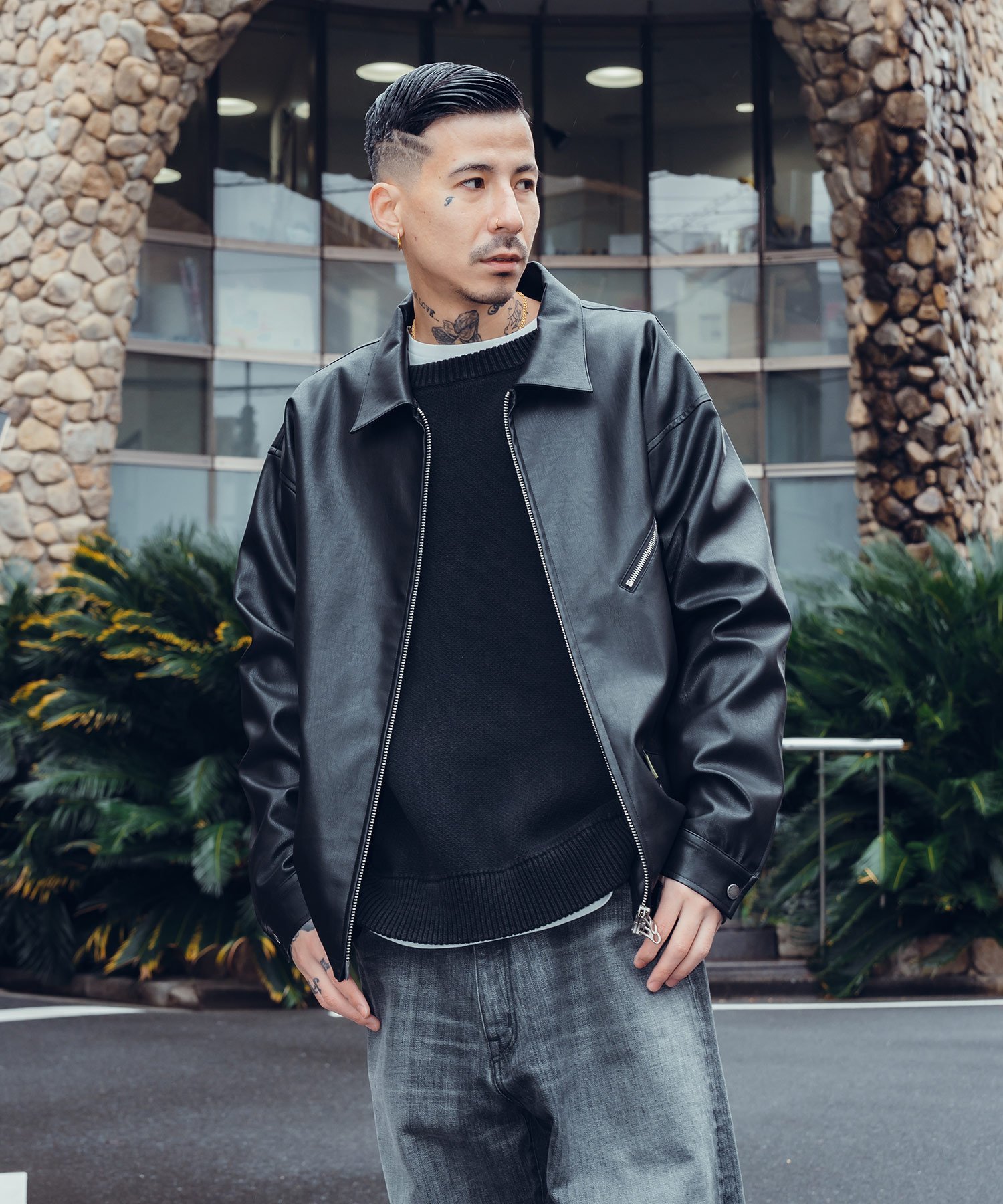 Subciety｜Fake leather zip jkt | Rakuten Fashion(楽天ファッション