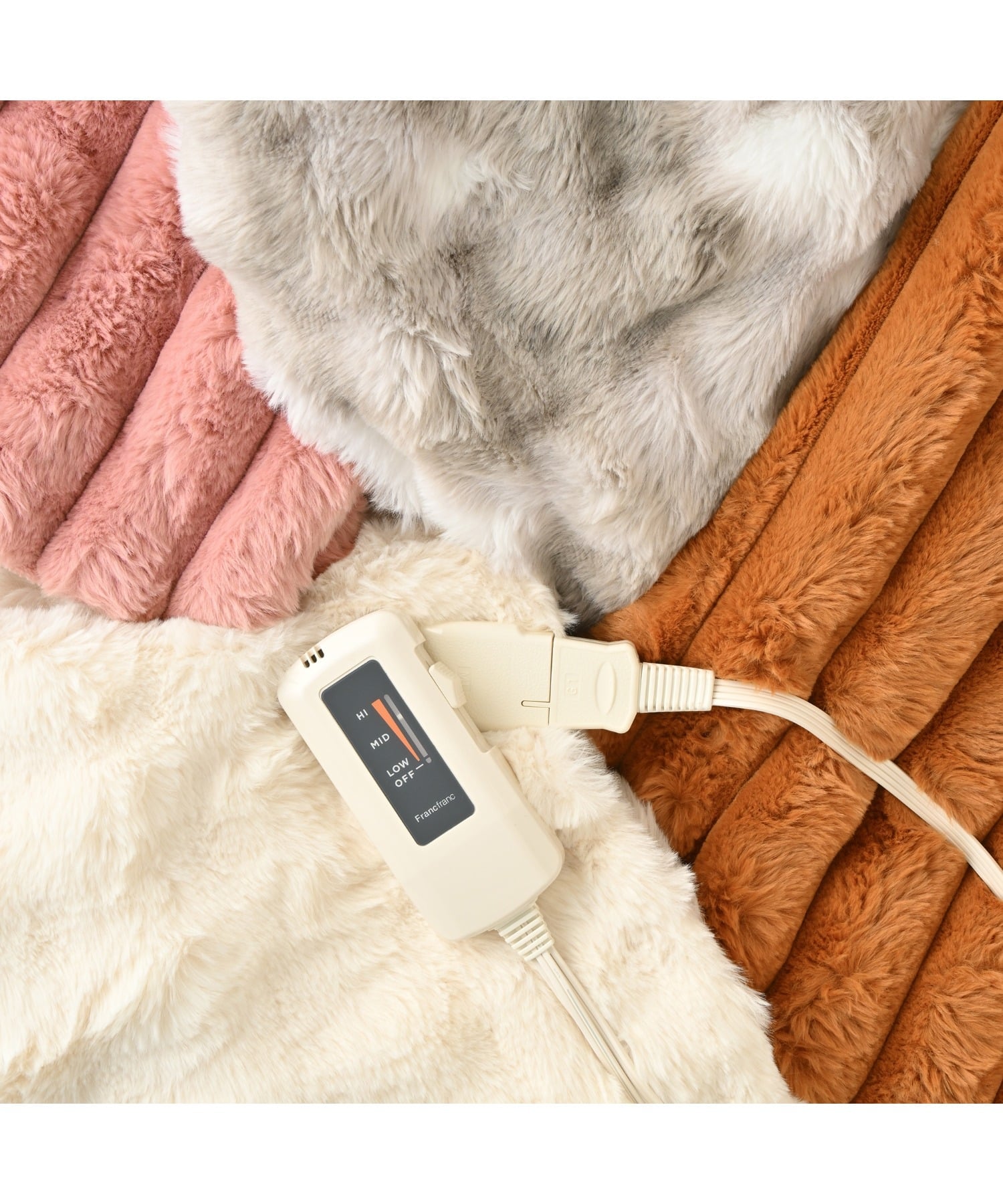 Francfranc｜ヒーター付きブランケット ホワイト | Rakuten Fashion