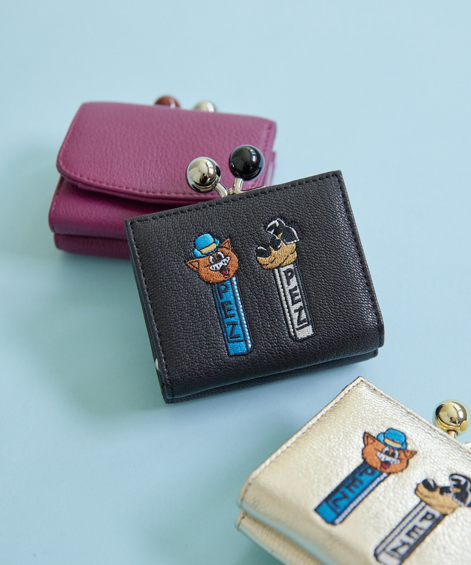 ear PAPILLONNER｜【PEZ(ペッツ) ×ear】本革/コラボ三つ折りがま口財布
