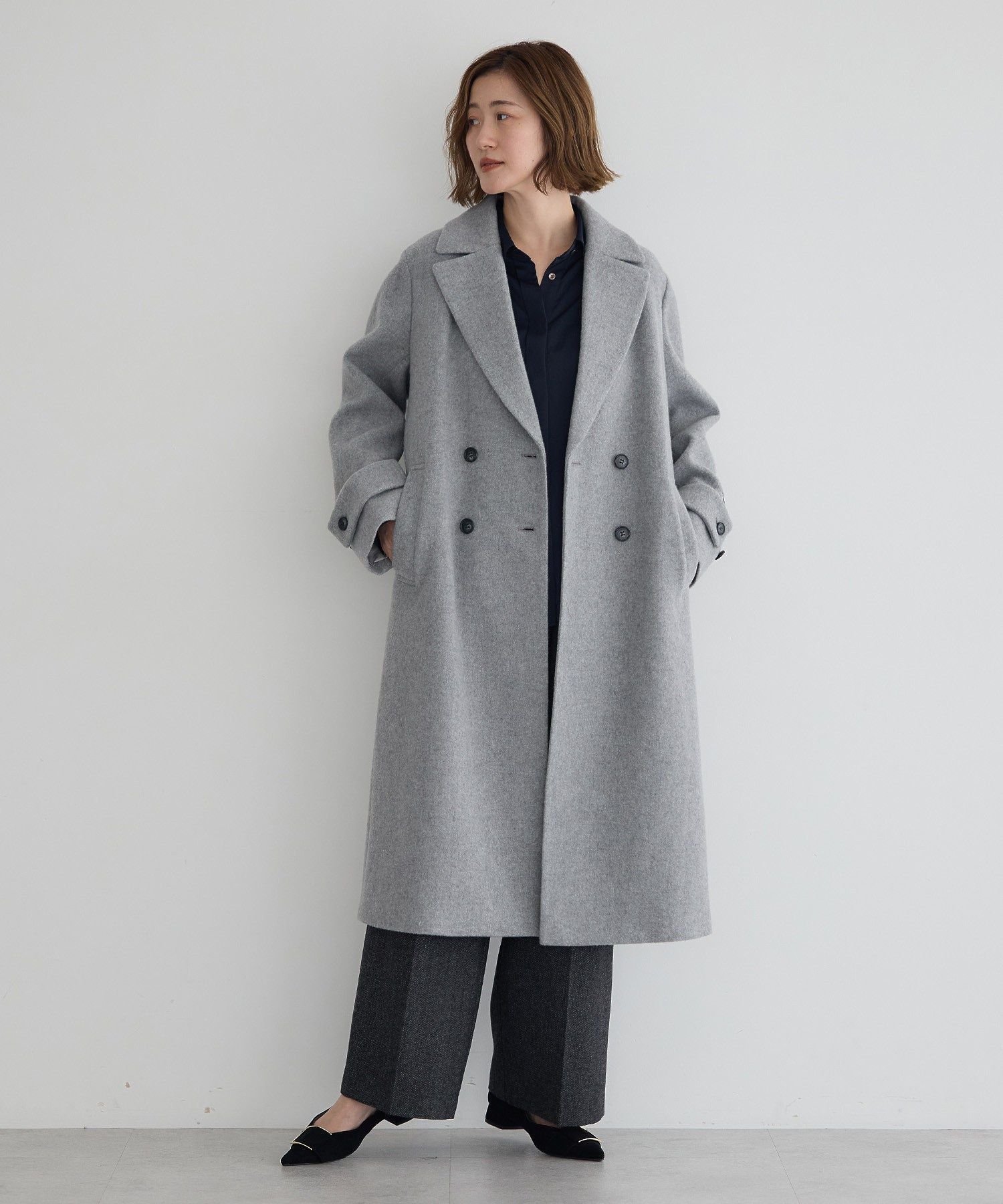 YECCA VECCA｜ウール混ロングダブルコート | Rakuten Fashion(楽天