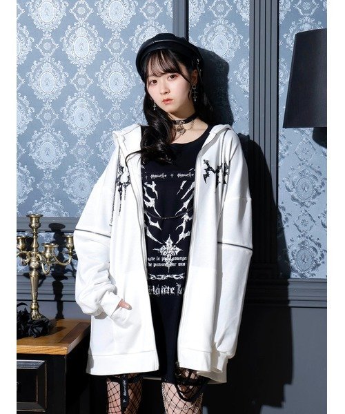 NOEMIE｜2WAYうさ耳ユニセックスZIP裏毛パーカー | Rakuten Fashion