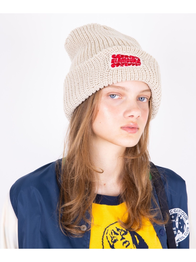 新品ヒステリックグラマー 刺繍の黒ニット帽 ベア HYSTERIC GLAMOUR