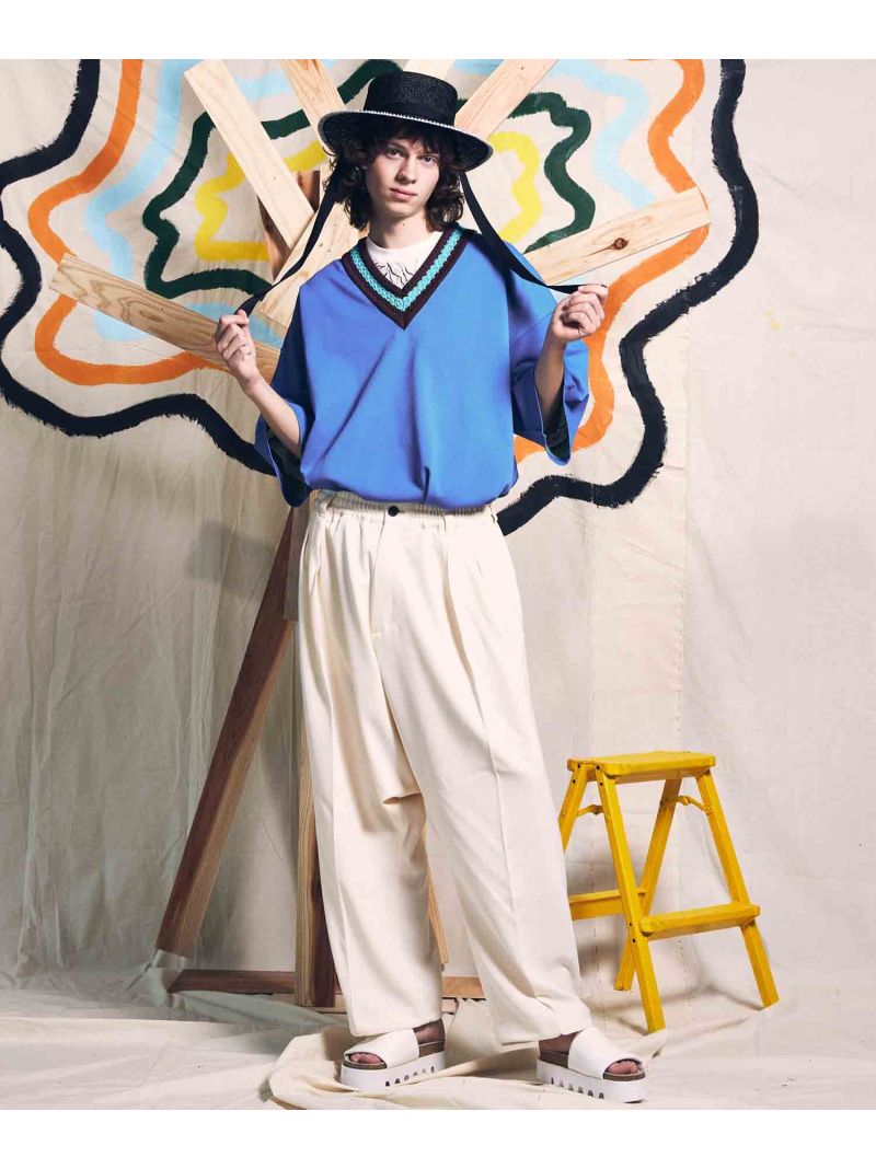 MAISON SPECIAL シルバー サルエルパンツ M MAISON SPECIAL シルバー