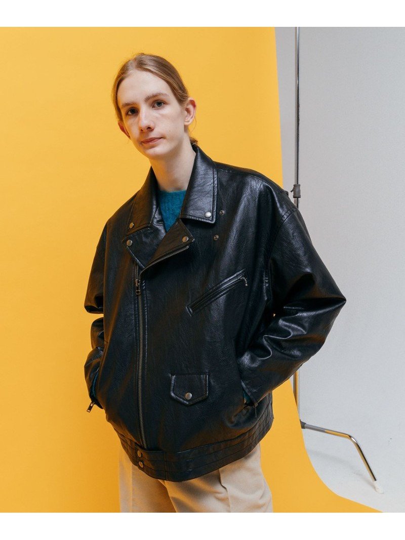 楽天市場】CITEN ＜CITEN＞フェイクレザー ビッグライダースジャケット