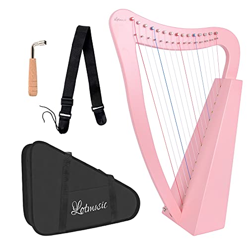 楽天市場】色：ピンク ハープ15弦, マホガニー 22インチ高さ 成人