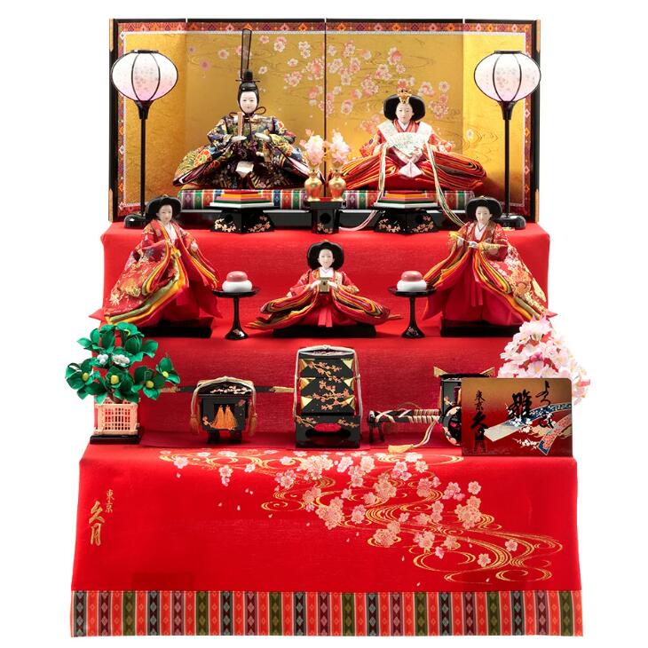 楽天市場】送料無料 久月監製 豊珠作 正絹友禅 本結び帯 市松人形 いち