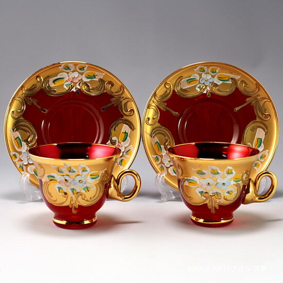 新品未使用】ベネチアングラス ムラーノ 幸運の象 (金彩)置物 新品未