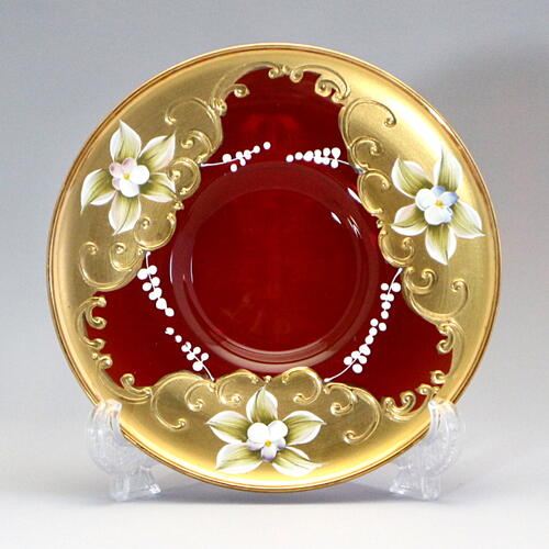 ヴェネツィアングラス 金彩 赤 ガラスベル／イタリア製 ベネチアン