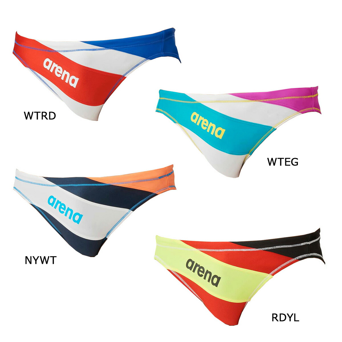 arena】アリーナ メンズリミック フルダルUV 白赤青/サイズM ビキニ 競