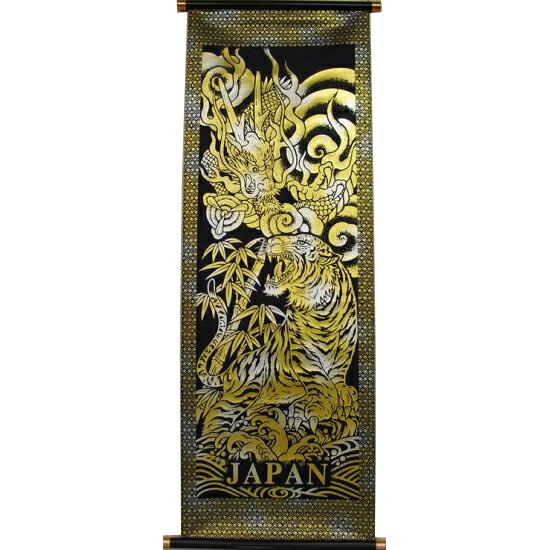 楽天市場】【日本のお土産】 金箔掛け軸 中サイズ(高さ約84cm) 竜虎