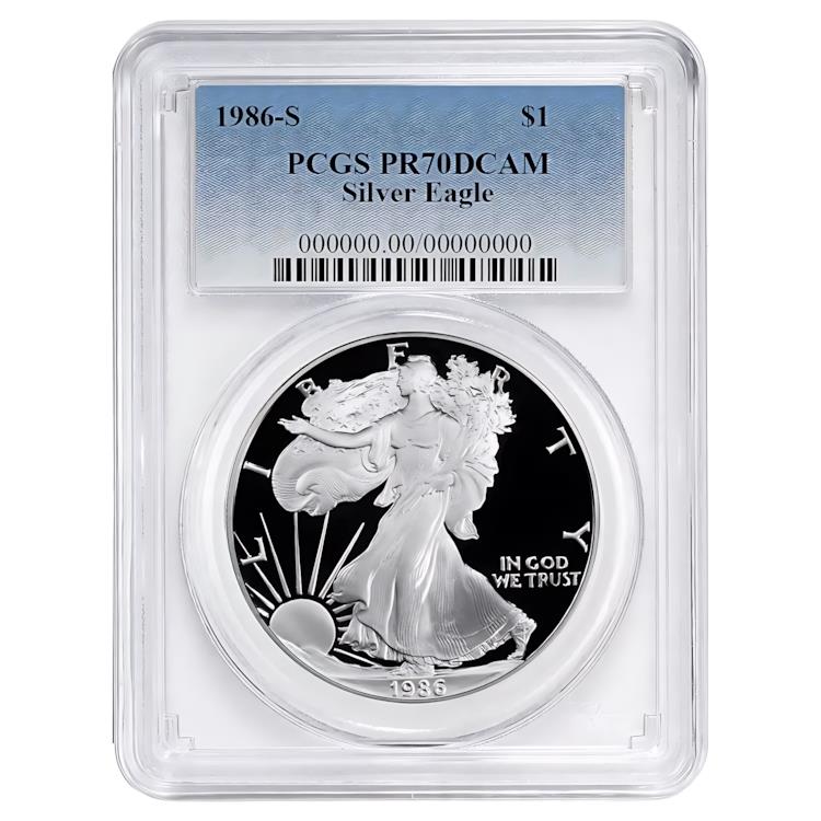 楽天市場】1986-S プルーフ $1 アメリカン シルバー イーグル PCGS
