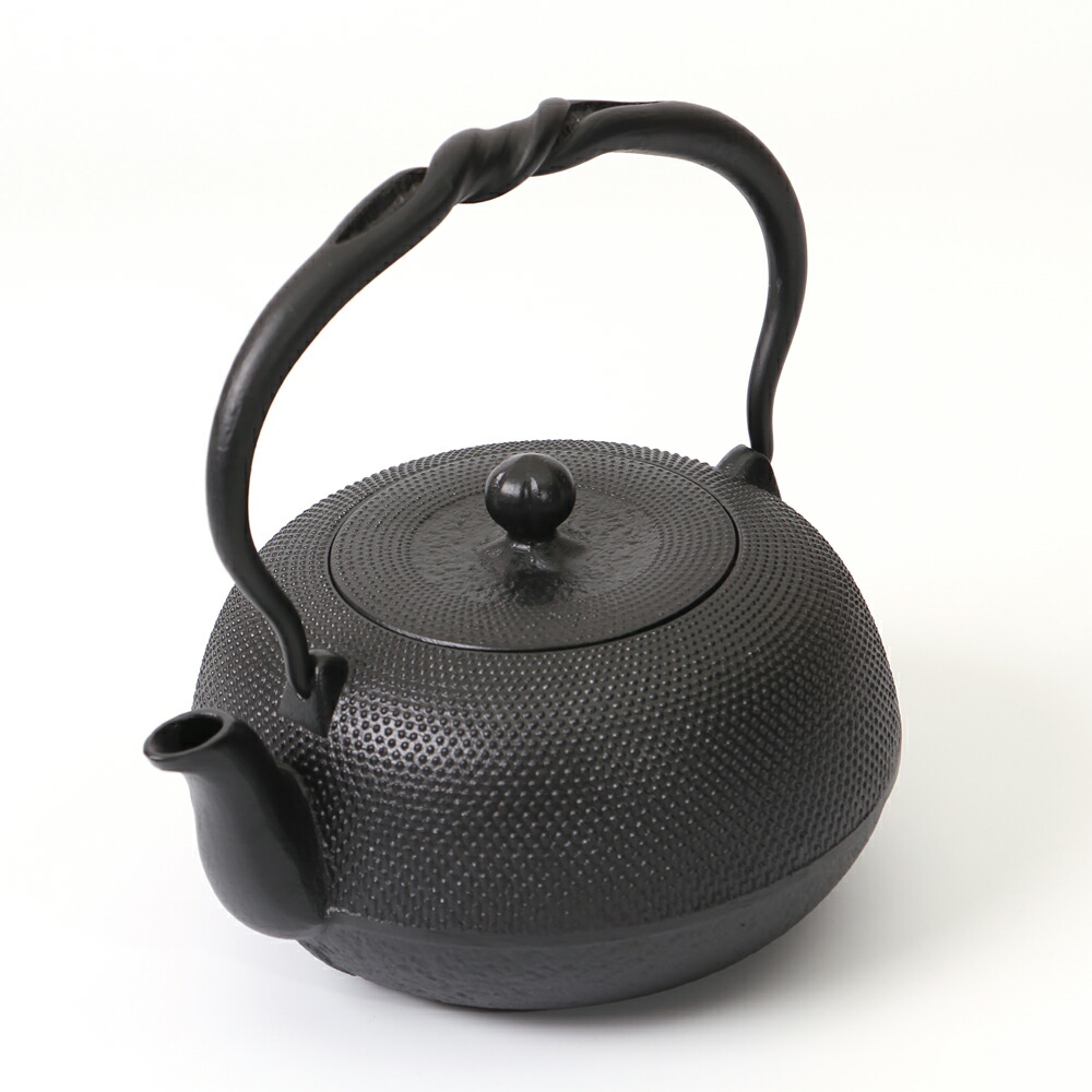 楽天市場】鉄瓶 南部鉄器 0.8L 及甚 あられ 01-OJ11 瓶敷セット 【名