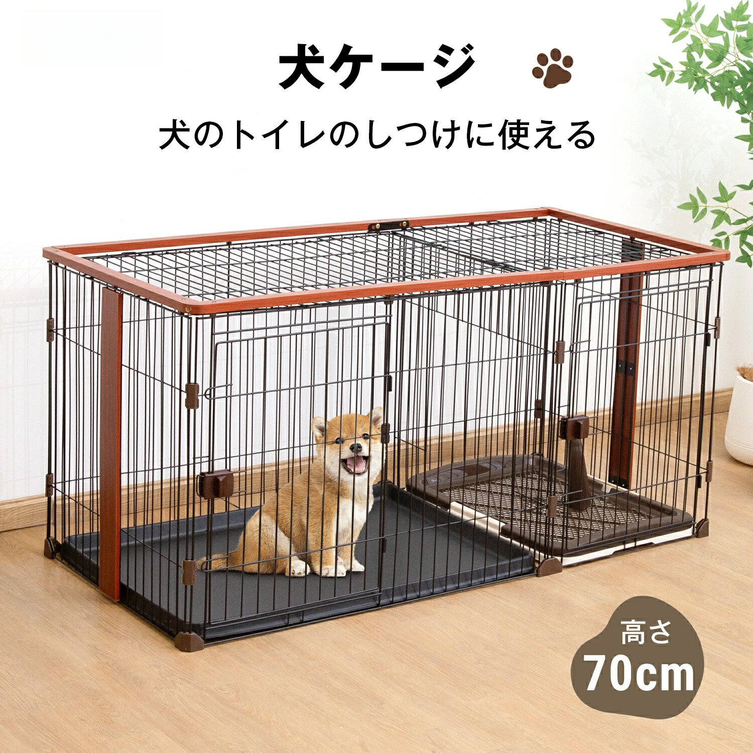 楽天市場】犬 ケージ ペットサークル 室内 木製 【幅146/111cm
