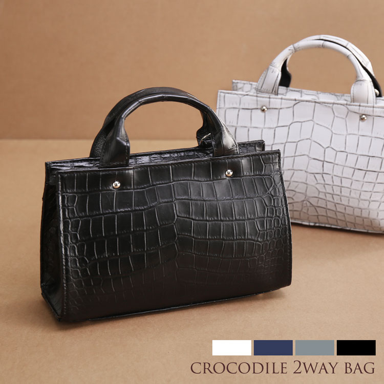 楽天市場】【10%offクーポン】クロコダイル ハンドバッグ 日本製 2WAY