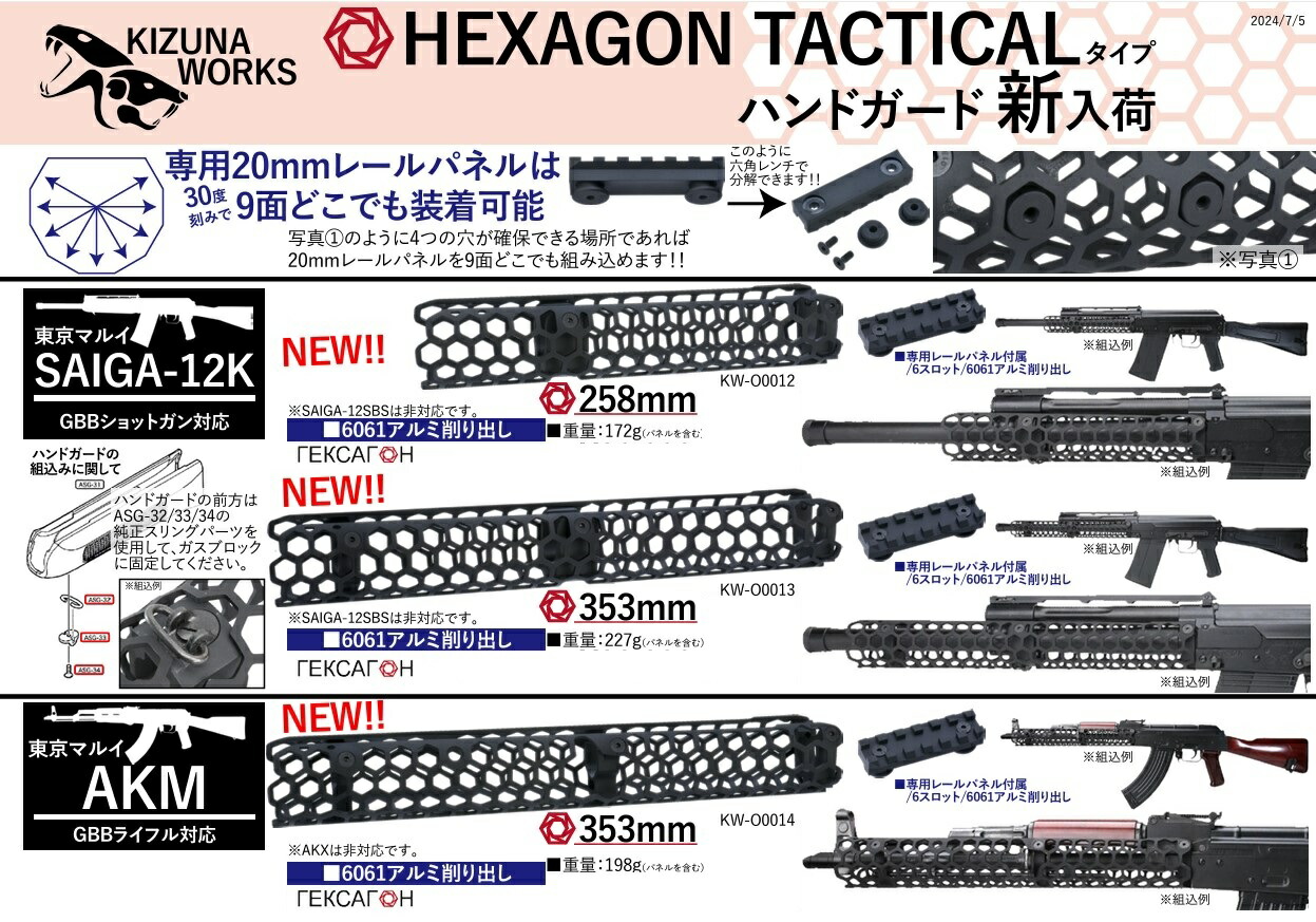 楽天市場】KIZUNA WORKS 258mm ロアハンドガード 東京マルイ SIGA-12K