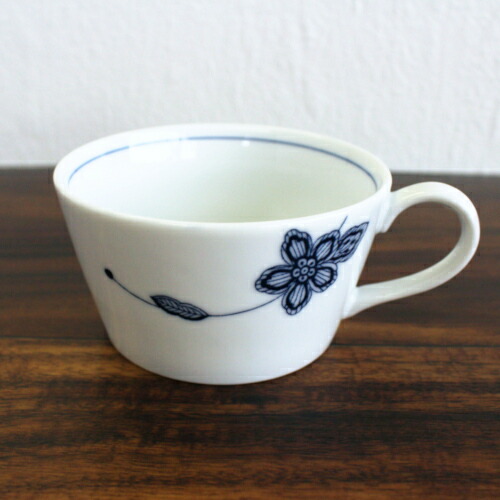 楽天市場】【アウトレット】ブルーラインフラワー 手付スープカップ