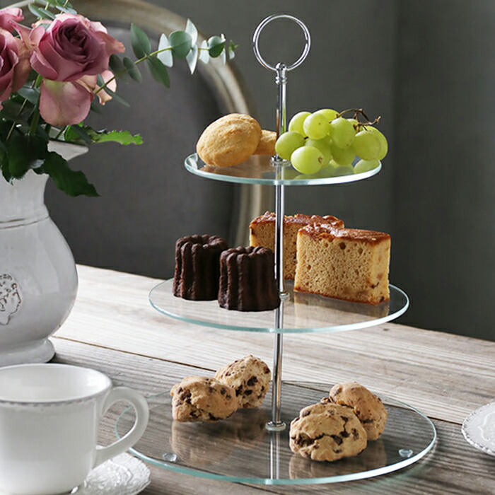 楽天市場】ガラス ケーキスタンド 3段 Fiorira un Giardino // ケーキ