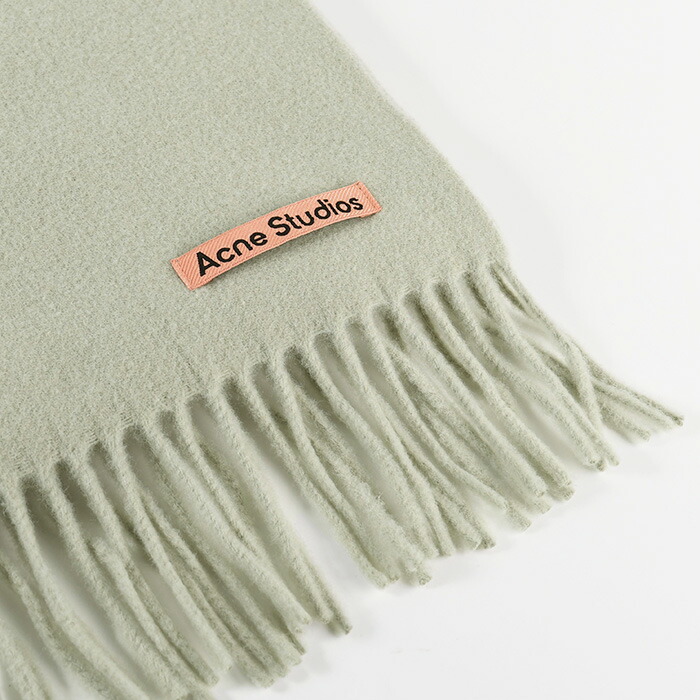 ま*ろ様 Acne Studios ウールマフラー 緑色 フリンジ付き ま*ろ様 Acne