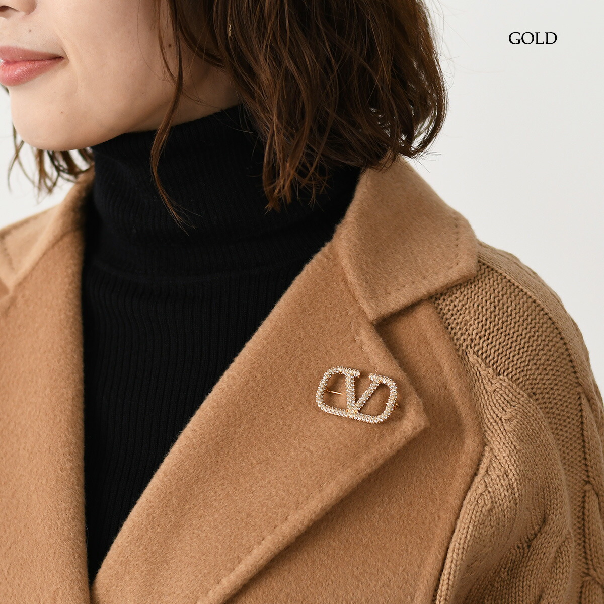 アウトレット VALENTINOヴァレンティノ ブローチ ゴールド レア