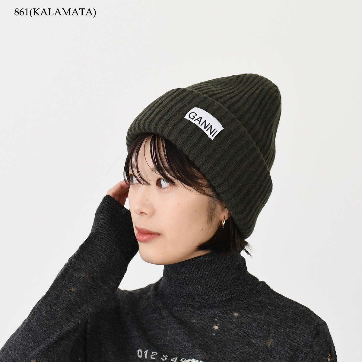 楽天市場】【P10倍対象】GANNI ガニー ニット帽 帽子 ロゴ リブ