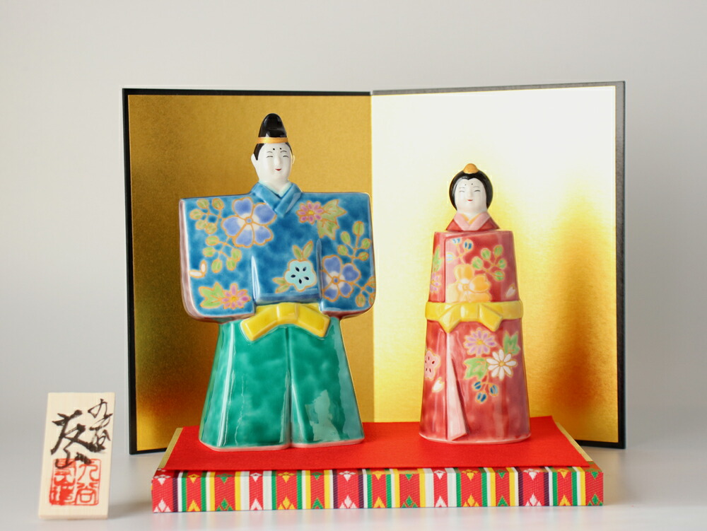 高級 九谷焼 立雛人形 良品です 高級 九谷焼 立雛人形 良品です 高級