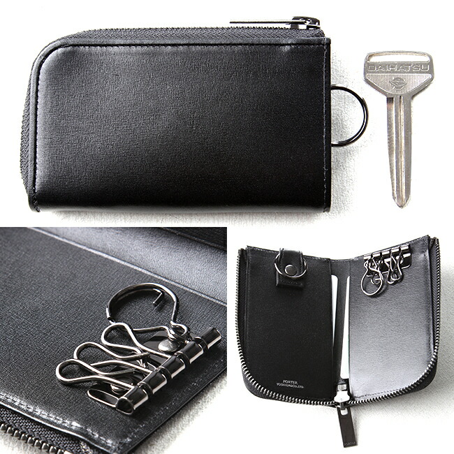 新品】 PORTER 本革 レザー 4連 キーケース 箱付き プレゼント