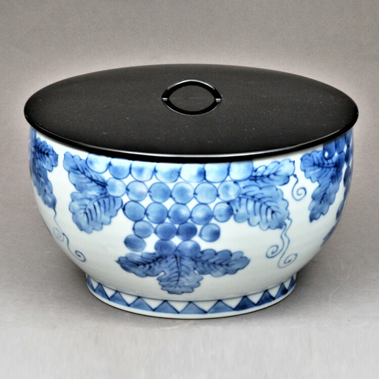 染付 葡萄棚【販売】-茶道具は京都しみず孔昌堂 水指 染付 葡萄棚