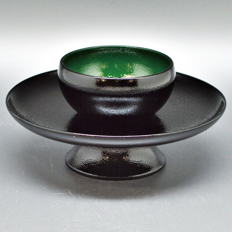 楽天市場】茶道具 天目台（てんもくだい） 天目台 叩黒内青塗 鵬雲斎好