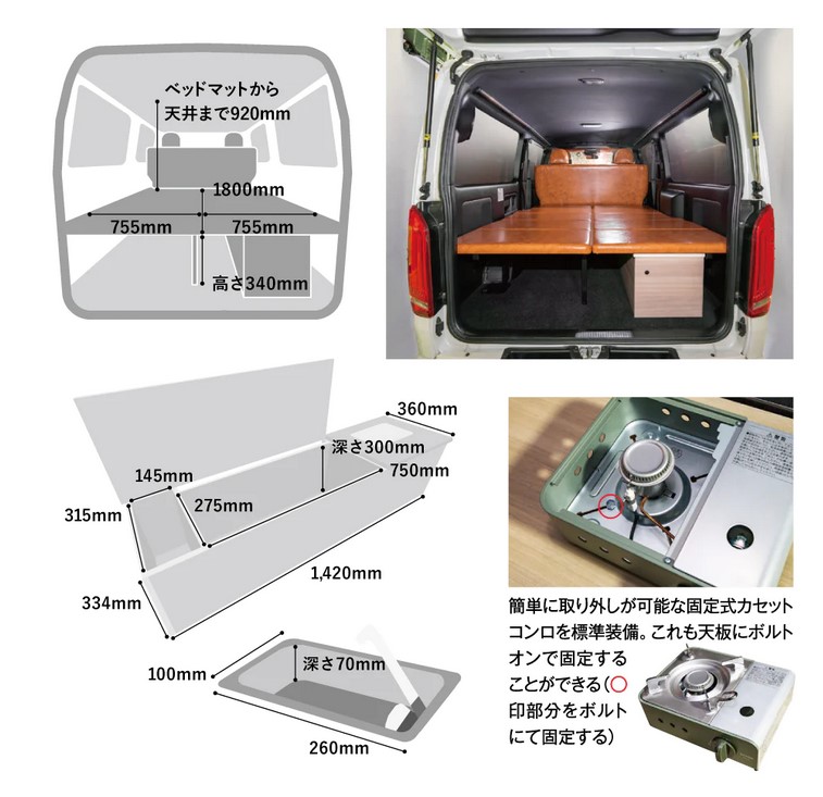 楽天市場】200系ハイエース標準ボディS-GL4～8型キャンピングキット