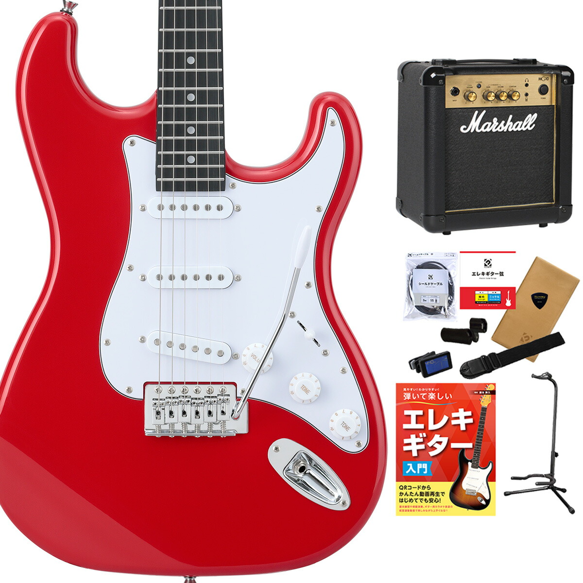 BUSKER'S バスカーズ ストラトキャスター レッド 赤 Amazon | BUSKER'S