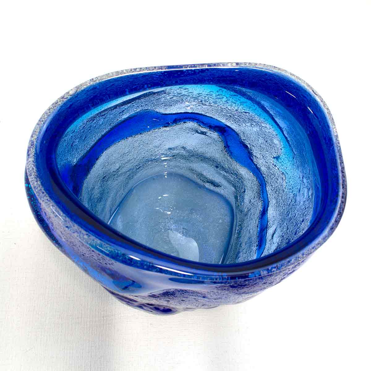 楽天市場】稲嶺盛吉(宙吹きガラス工房虹) 琉球ガラス 花入れ 白泡二色