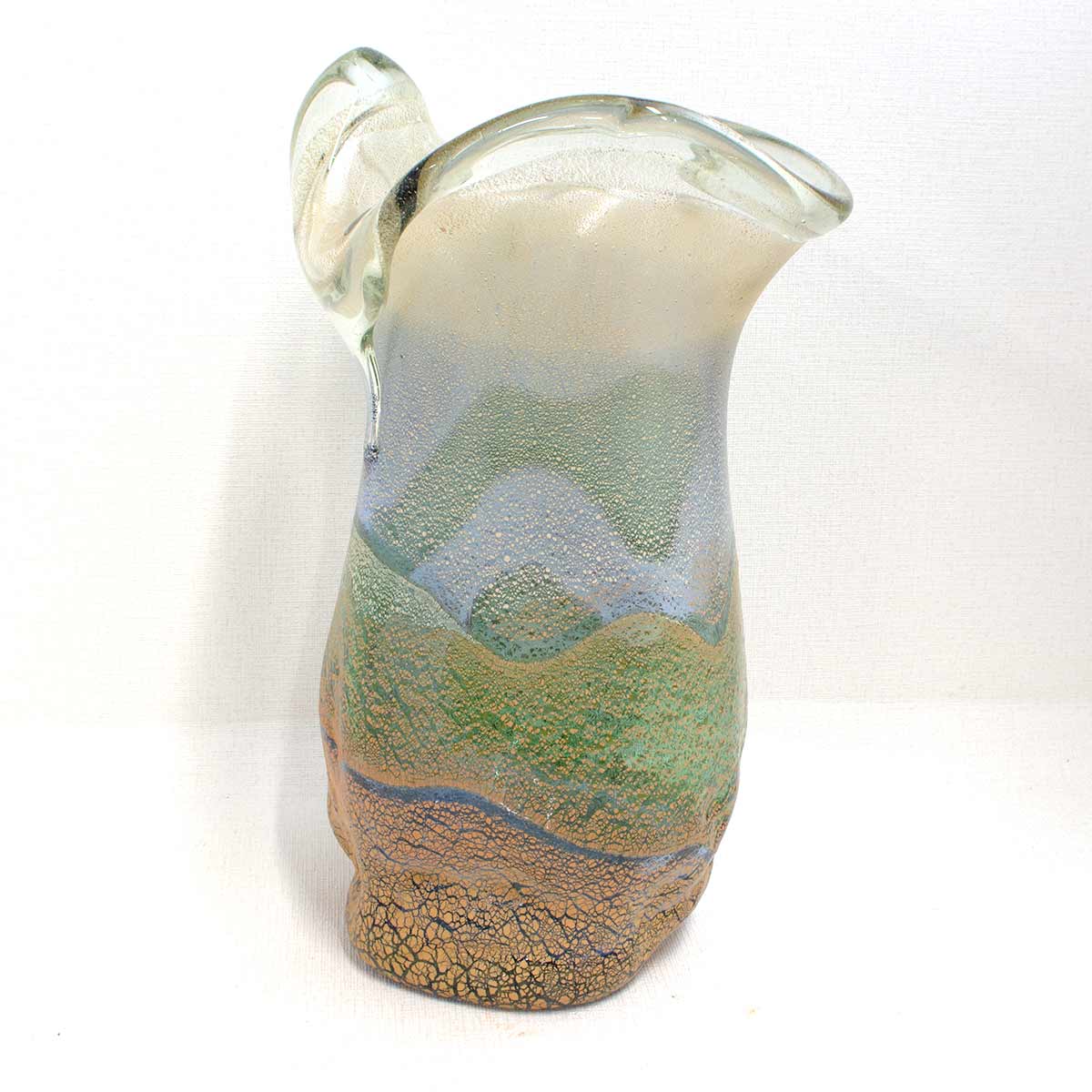 楽天市場】稲嶺盛吉(宙吹きガラス工房虹) 琉球ガラス 花入れ 土紋変形