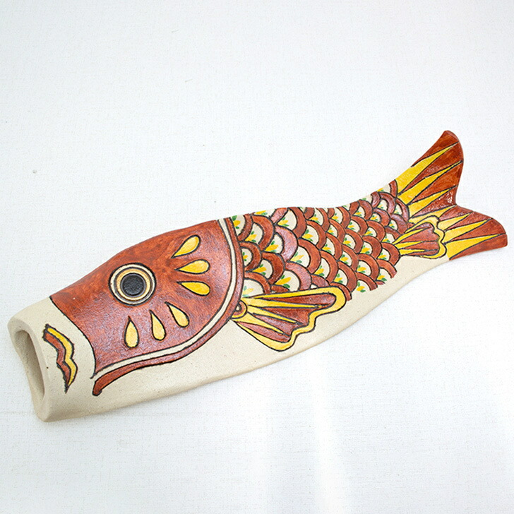 楽天市場】端午陶人形 森遊子作 常滑焼 平鯉のぼりと兜大将(赤) 黒台