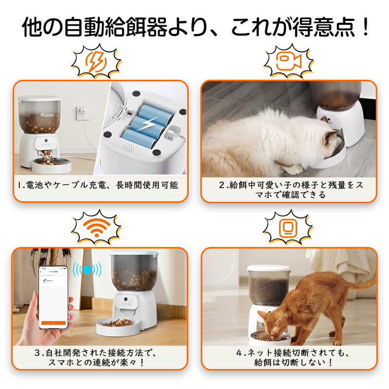 楽天市場】【新年お祝い☆55%OFFクーポン付き】VEWIOR 自動給餌器 猫犬