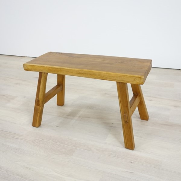 スツール チーク 古材 ヴィンテージ 天然木 無垢 板座 花台 ※i4※