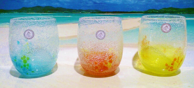 琉球ガラスセット15点 楽天市場】【琉球ガラス・コップ】泡花見グラス