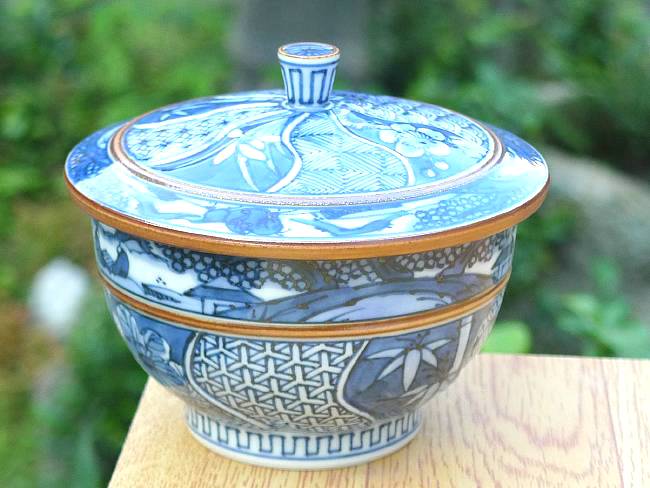 京焼 清水焼 平安 瑞泉造 青華 煎茶碗 五客 星悠丈書付箱 V R7293 京焼