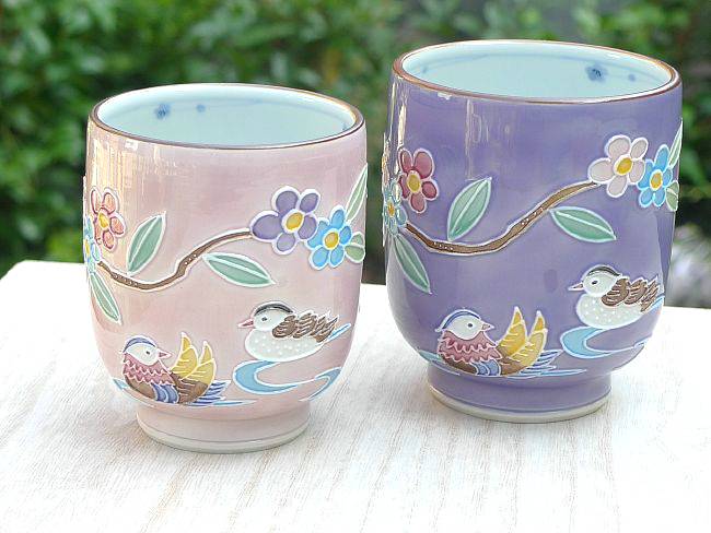 楽天市場】京焼 清水焼 交趾おしどり夫婦湯飲み 昇峰 : 京焼清水焼専門